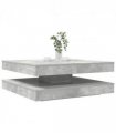 vidaXL Coffee Table 360-Degree Rotatable Concrete Grey 90x90x34.5 cm — Size: 90 x 90 x 34.5 cm