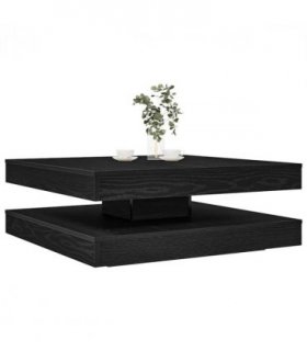 vidaXL Coffee Table 360-Degree Rotatable Black Oak 90x90x34.5 cm — Size: 90 x 90 x 34.5 cm