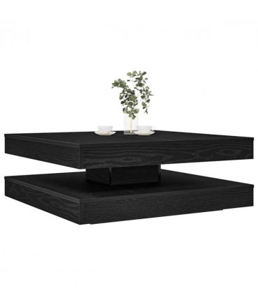 vidaXL Coffee Table 360-Degree Rotatable Black Oak 90x90x34.5 cm — Size: 90 x 90 x 34.5 cm