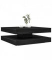 vidaXL Coffee Table 360-Degree Rotatable Black Oak 90x90x34.5 cm — Size: 90 x 90 x 34.5 cm