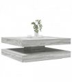 vidaXL Coffee Table 360-Degree Rotatable Grey Sonoma 90x90x34.5 cm — Size: 90 x 90 x 34.5 cm
