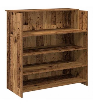 vidaXL Reception Desk Old Wood 100x50x103.5 cm Engineered Wood — Size: 100 x 50 x 103.5 cm