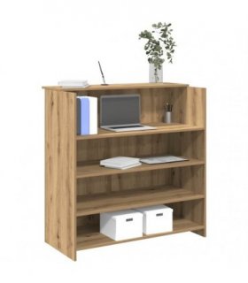 vidaXL Reception Desk Artisan Oak 100x50x103.5 cm Engineered Wood — Size: 100 x 50 x 103.5 cm
