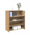vidaXL Reception Desk Artisan Oak 100x50x103.5 cm Engineered Wood — Size: 100 x 50 x 103.5 cm