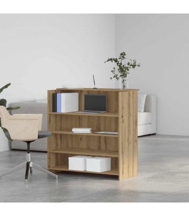vidaXL Reception Desk Artisan Oak 100x50x103.5 cm Engineered Wood — Size: 100 x 50 x 103.5 cm