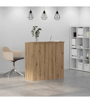 vidaXL Reception Desk Artisan Oak 100x50x103.5 cm Engineered Wood — Size: 100 x 50 x 103.5 cm