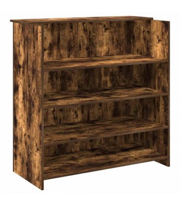 vidaXL Reception Desk Smoked Oak 100x50x103.5 cm Engineered Wood — Size: 100 x 50 x 103.5 cm