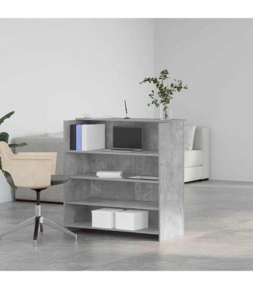 vidaXL Reception Desk Concrete Grey 100x50x103.5 cm Engineered Wood — Size: 100 x 50 x 103.5 cm
