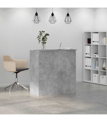 vidaXL Reception Desk Concrete Grey 100x50x103.5 cm Engineered Wood — Size: 100 x 50 x 103.5 cm