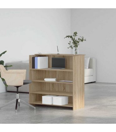vidaXL Reception Desk Sonoma Oak 100x50x103.5 cm Engineered Wood — Size: 100 x 50 x 103.5 cm