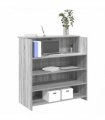 vidaXL Reception Desk Grey Sonoma 100x50x103.5 cm Engineered Wood — Size: 100 x 50 x 103.5 cm