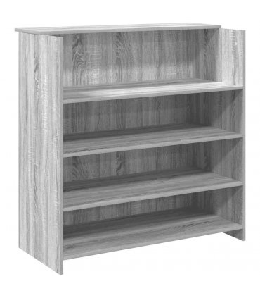 vidaXL Reception Desk Grey Sonoma 100x50x103.5 cm Engineered Wood — Size: 100 x 50 x 103.5 cm