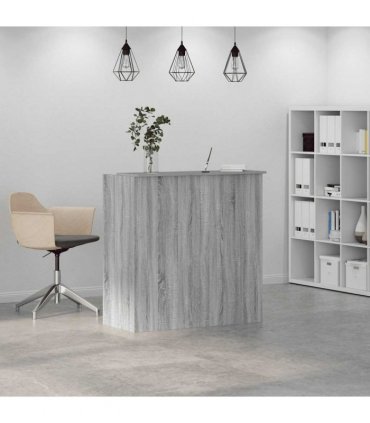 vidaXL Reception Desk Grey Sonoma 100x50x103.5 cm Engineered Wood — Size: 100 x 50 x 103.5 cm