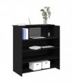 vidaXL Reception Desk Black Oak 100x50x103.5 cm Engineered Wood — Size: 100 x 50 x 103.5 cm