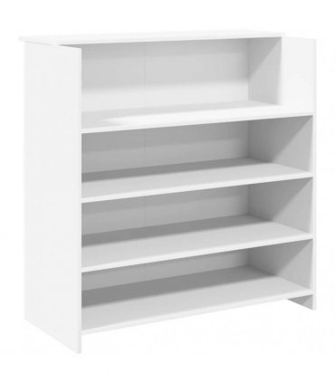 vidaXL Reception Desk White 100x50x103.5 cm Engineered Wood — Size: 100 x 50 x 103.5 cm