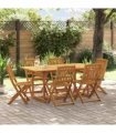 vidaXL 7 Piece Garden Dining Set 180x90x75 cm Solid Wood Acacia — Model: without armrest