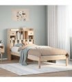 vidaXL Bookcase Bed without Mattress 75x190 cm Small Single Solid Wood Pine — Colour: natural, Size: 75 x 190 cm