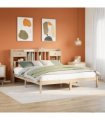 vidaXL Bookcase Bed without Mattress 180x200 cm Super King Solid Wood Pine — Colour: natural, Size: 180 x 200 cm