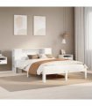 vidaXL Bookcase Bed | White | Solid Pine Wood | Double | Bookcase Bed — Size: 135 x 190 cm