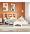 vidaXL Bookcase Bed without Mattress White 160x200cm Solid Wood Pine — Size: 160 x 200 cm
