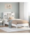 vidaXL Bookcase Bed | White | Solid pinewood | Single | Bookcase Bed — Size: 90 x 190 cm