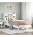 vidaXL Bookcase Bed without Mattress White 75x190 cm Small Single Solid Wood Pine — Size: 75 x 190 cm