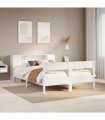 vidaXL Bookcase Bed without Mattress White 150x200 cm King Size Solid Wood Pine — Size: 150 x 200 cm