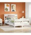 vidaXL Bookcase Bed without Mattress White 140x200cm Solid Wood Pine — Size: 140 x 200 cm — V0671992594
