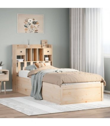 vidaXL Bed Frame without Mattress 75x190 cm Small Single Solid Wood Pine — Colour: natural, Size: 75 x 190 cm — V0671992848