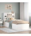 vidaXL Bed Frame without Mattress White 90x190 cm Single Solid Wood Pine — Size: 90 x 190 cm — V0671992852