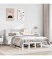 vidaXL Bookcase Bed without Mattress White 150x200 cm King Size Solid Wood — Size: 150 x 200 cm