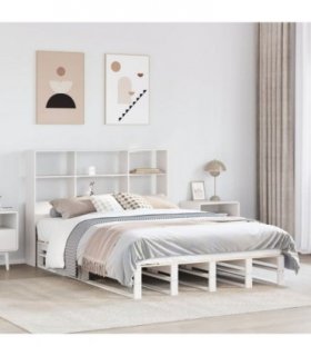 vidaXL Bookcase Bed without Mattress White 160x200 cm Solid Wood — Size: 160 x 200 cm — V0671992986