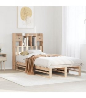 vidaXL Bookcase Bed without Mattress 90x200 cm Solid Wood Pine — Colour: natural, Size: 90 x 200 cm