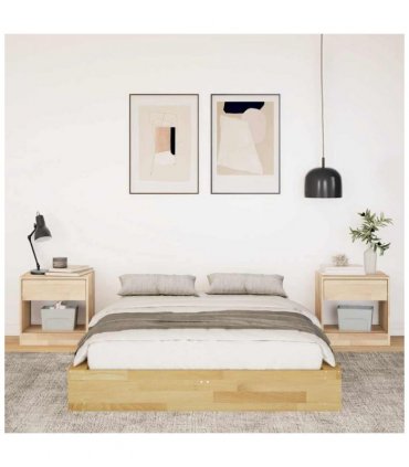 vidaXL Bed Frame | Oak | Solid oak wood | Double | Bed Frame | Rectangular — Size: 120 x 190 cm