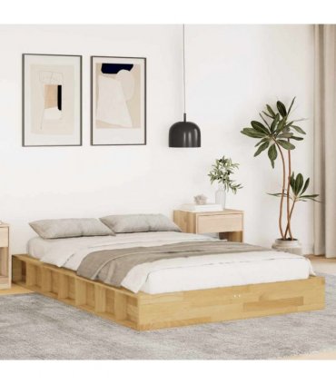 vidaXL Bed Frame | Oak | Solid Oak wood | Double | Storage | Bed Frame — Size: 120 x 200 cm
