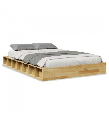vidaXL Bed Frame | Oak | Solid Oak wood | Double | Storage | Bed Frame — Size: 120 x 200 cm