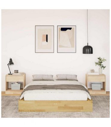 vidaXL Bed Frame | Oak | Solid Oak wood | Double | Storage | Bed Frame — Size: 120 x 200 cm