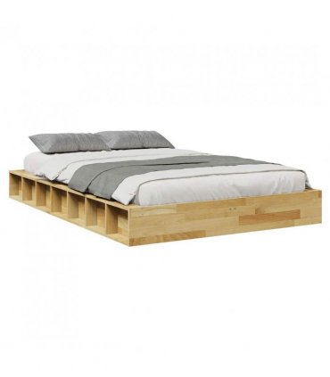 vidaXL Bed Frame | Oak | Solid Oak wood | Double | Storage | Bed Frame — Size: 120 x 200 cm