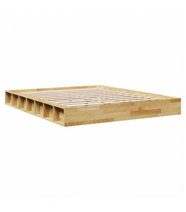vidaXL Bed Frame | Oak | Solid Oak Wood | Double | Bed Frame | Rectangular — Size: 140 x 190 cm