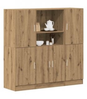 vidaXL 3 Piece Kitchen Cabinet Set Artisian Oak Engineered Wood — Colour: artisan oak