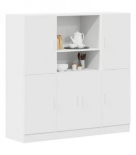 vidaXL 3 Piece Kitchen Cabinet Set White Engineered Wood