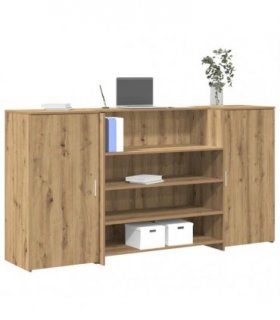 vidaXL Reception Desk Artisan Oak 200x50x103.5 cm Engineered Wood — Size: 200 x 50 x 103.5 cm