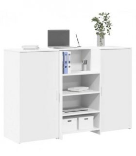 vidaXL Reception Desk White 155x50x103.5 cm Engineered Wood — Size: 155 x 50 x 103.5 cm