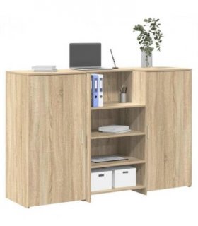 vidaXL Reception Desk Sonoma Oak 155x50x103.5 cm Engineered Wood — Size: 155 x 50 x 103.5 cm