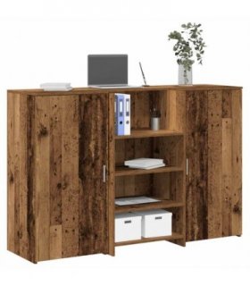 vidaXL Reception Desk Old Wood 155x50x103.5 cm Engineered Wood — Size: 155 x 50 x 103.5 cm