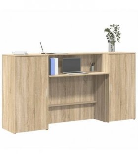 vidaXL Reception Desk Sonoma Oak 200x50x103.5 cm Engineered Wood — Size: 200 x 50 x 103.5 cm — V0671993128