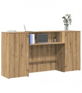 vidaXL Reception Desk Artisan Oak 200x50x103.5 cm Engineered Wood — Size: 200 x 50 x 103.5 cm — V0671993131