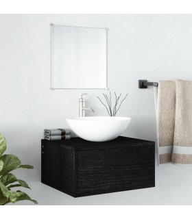 vidaXL Bathroom Furniture Set | Black | Engineered wood | Compact