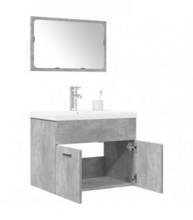 vidaXL 3 Piece Bathroom Furniture Set Concrete Grey Engineered Wood — Size: 60 x 38.5 x 46 cm — V0671993183
