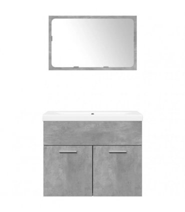 vidaXL 3 Piece Bathroom Furniture Set Concrete Grey Engineered Wood — Size: 60 x 38.5 x 46 cm — V0671993183